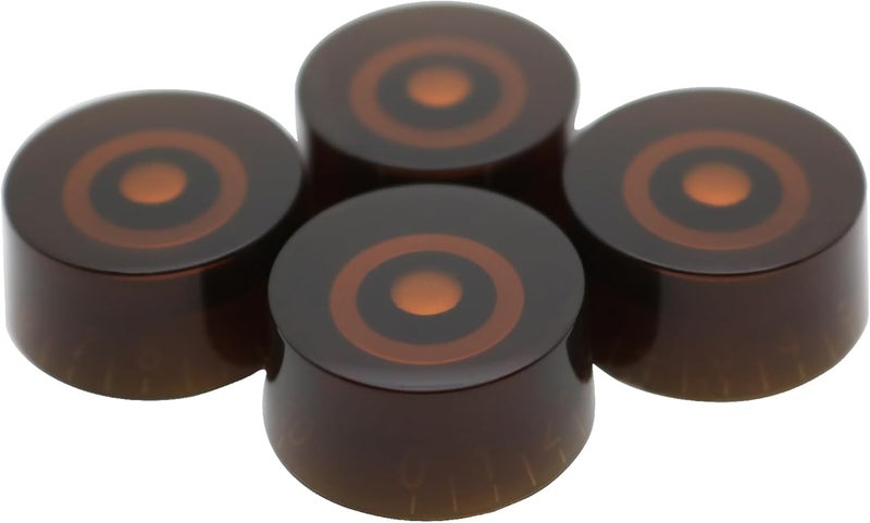 AITAIYA 4pcs Dark Amber LP Electric Guitar Knobs and Guitar Bass Speed Volume Tone Control Knob Metric LP Style Electric Guitar Parts Replacement Set of 4Pcs Dark Amber - Image 4